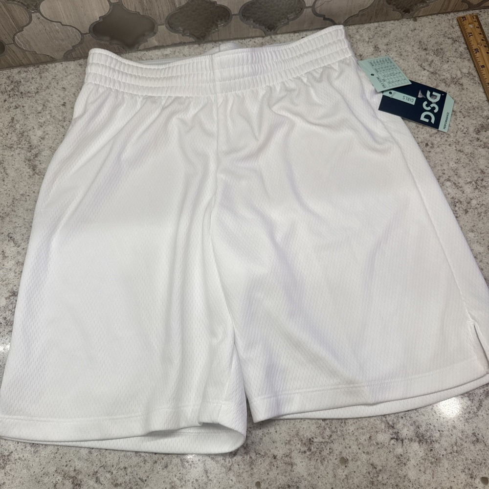 DSG Girls' Mid-Rise Shorts Pure White Size Large 14 New With Tags